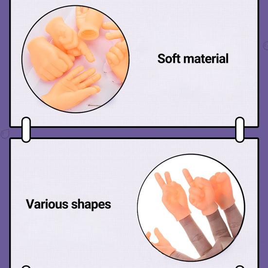 Yousheng 4/6 Pack Finger Puppets Сгибаемые милые мини-руки-марионетки Реалистичный внешний вид Устойчивые к разрывам Безопасные забавные жесты Маленькие ручки-игрушки для домашних животных