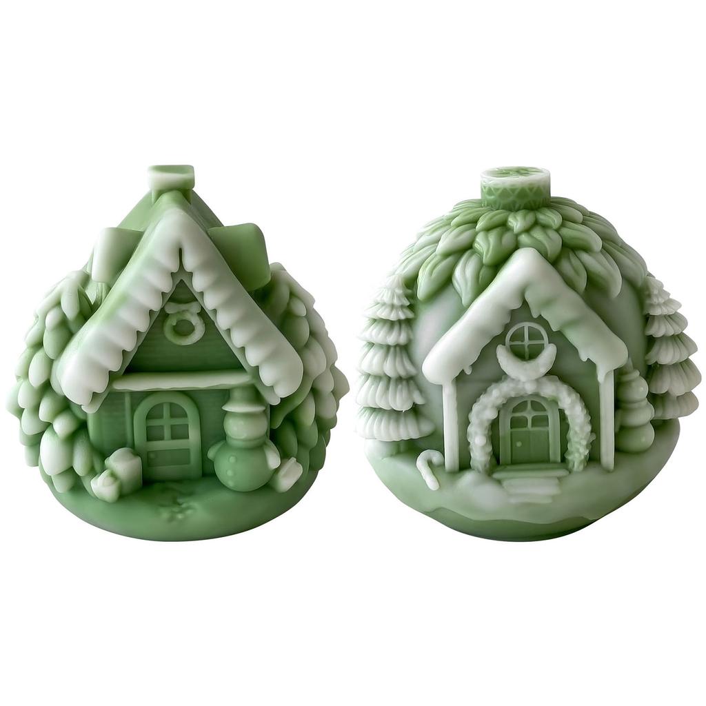 Christmas House Candle Mould Silicone Molds Ornament Molds Castings Molds Handmade Plasters Molds Craft Supplies