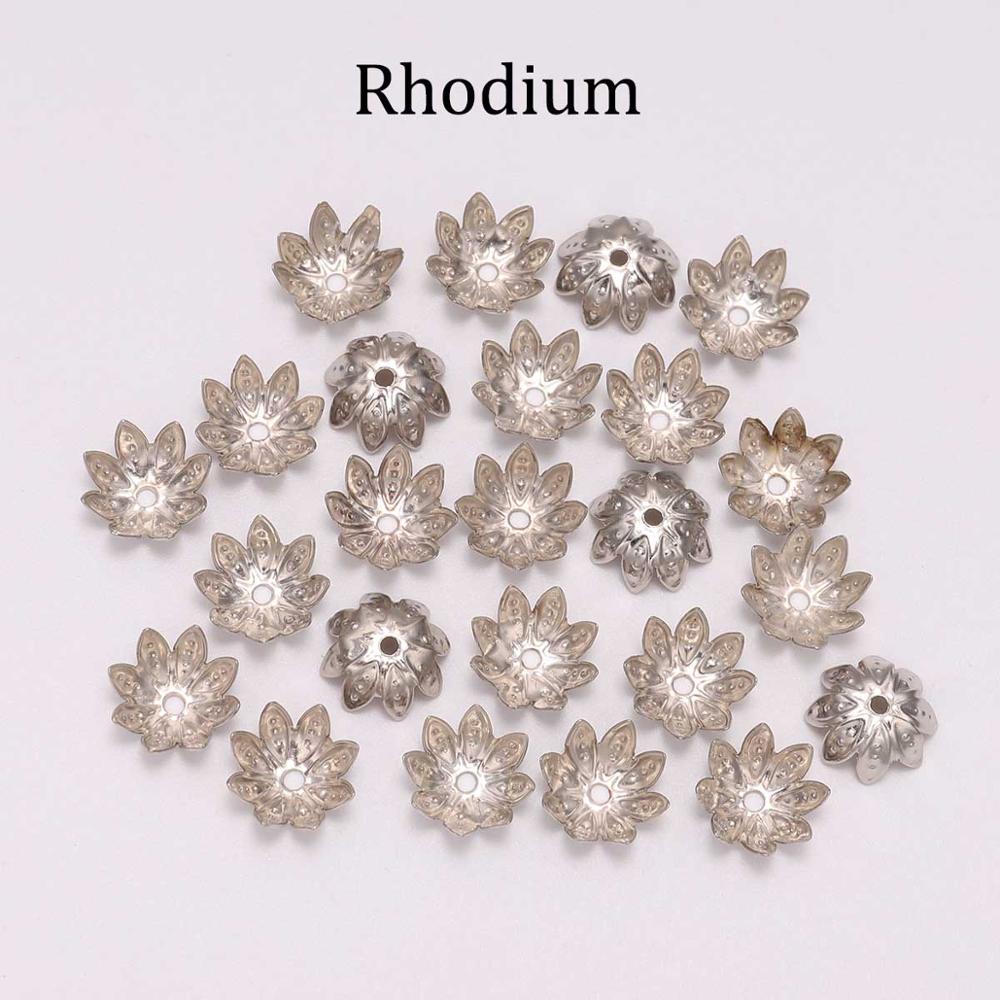 100 Pcs/Bag 8mm 10mm Flower Bead End Caps Gold Bead Caps For DIY Jewelry Making Bracelet Earrings Accessories Findings
