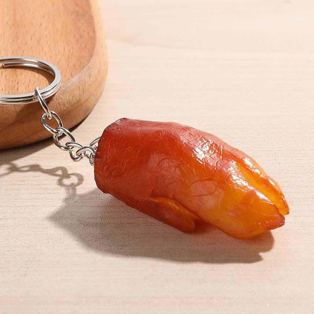 Wings Pork Belly Drumstick Fashion Jewelry Fast Food Key Ring Simulation Food Keychains Bag Pendant
