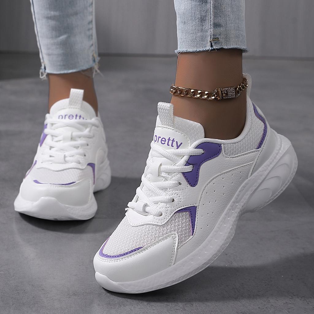 Autumn Sports Shoes Women's Versatile Student Running Shoes Women's White Soft-soled Mesh Women's Shoes Women's