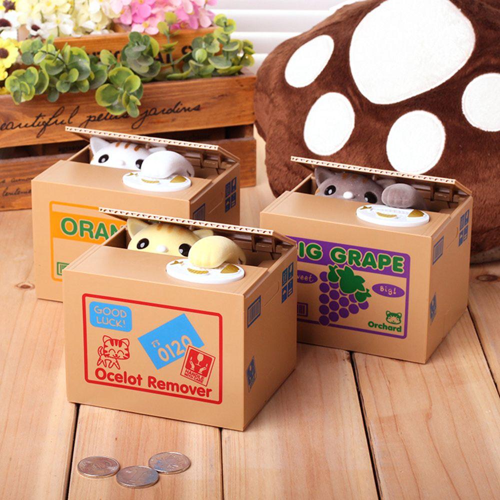 Children Cat Panda Thief Automatic Stealing ATM Toy Money Saving Box Coin Box Piggy Bank