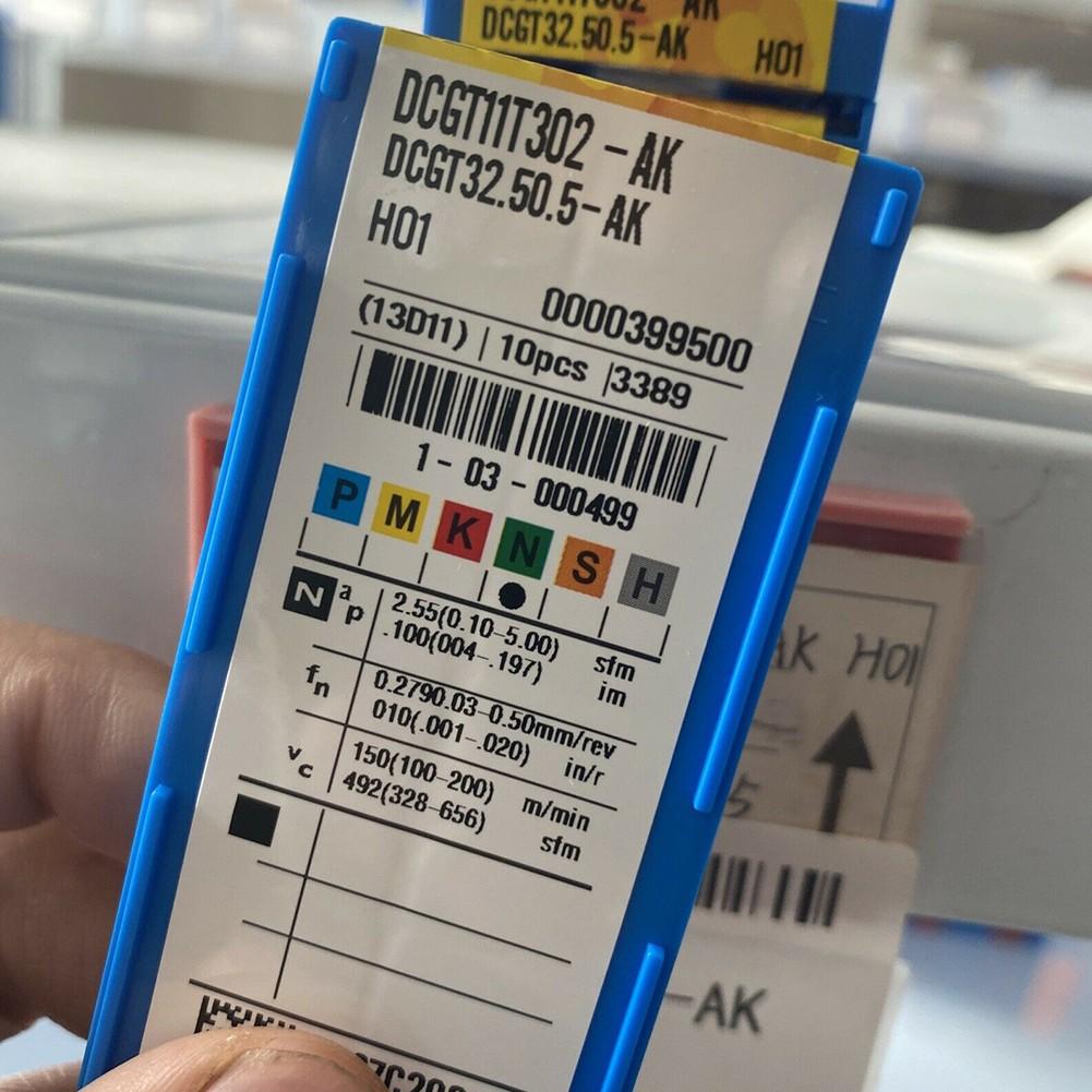 10pcs Aluminum DCGT11T302-AK DCGT32.50.5 Carbide Inserts Cutter Blade DCMT