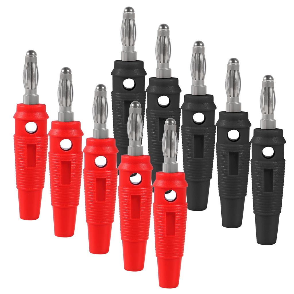 10Pcs 32A High Current Screw Type 4mm Banana Plugs Male Stackable Connector Speaker Cable Adapter 4mm High Current Banana Plugs