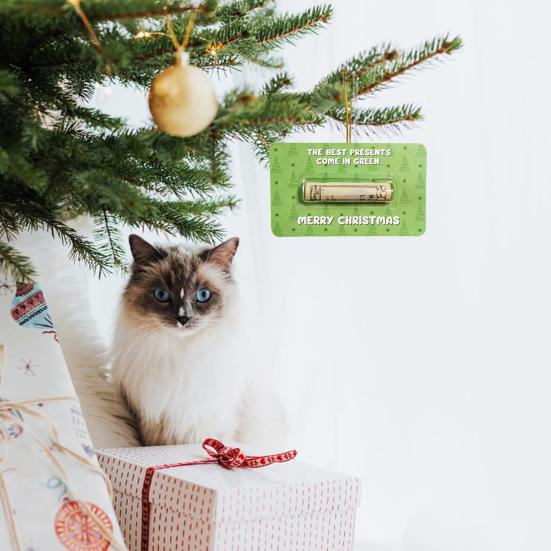 Bruh Money Holder Christmas Tree Hanging Cash Holder Card Decoration Ornament Festival Party Holiday Money Gift