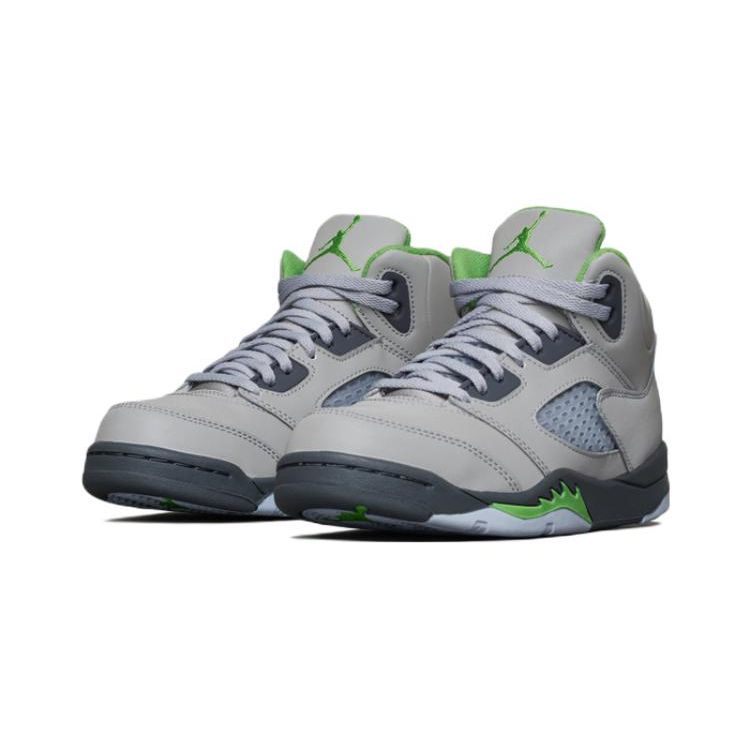 Кроссовки для детей Air Jordan 5 Retro PS Green Bean 2022 Серый Серебристый Flint-Grey DQ3735-003