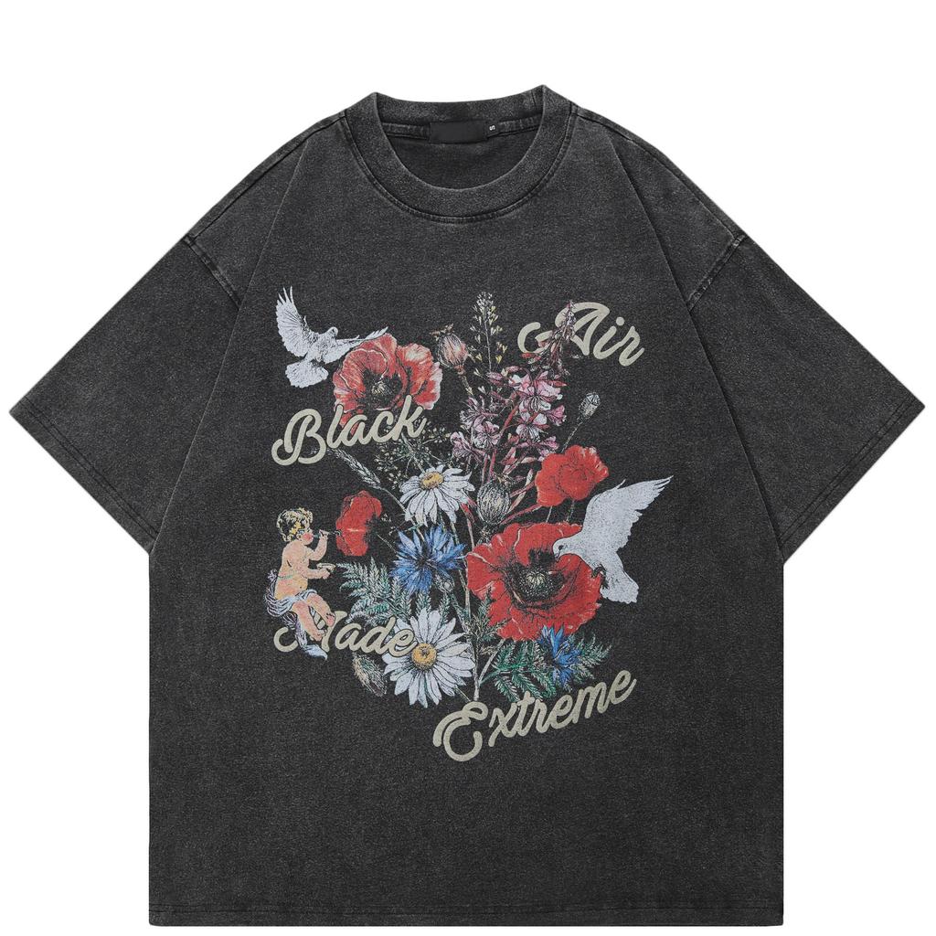 Футболка с принтом в стиле уличной моды Midsummer, черная футболка из хлопка, стираная, унисекс, топы, футболки, летняя футболка с короткими рукавами