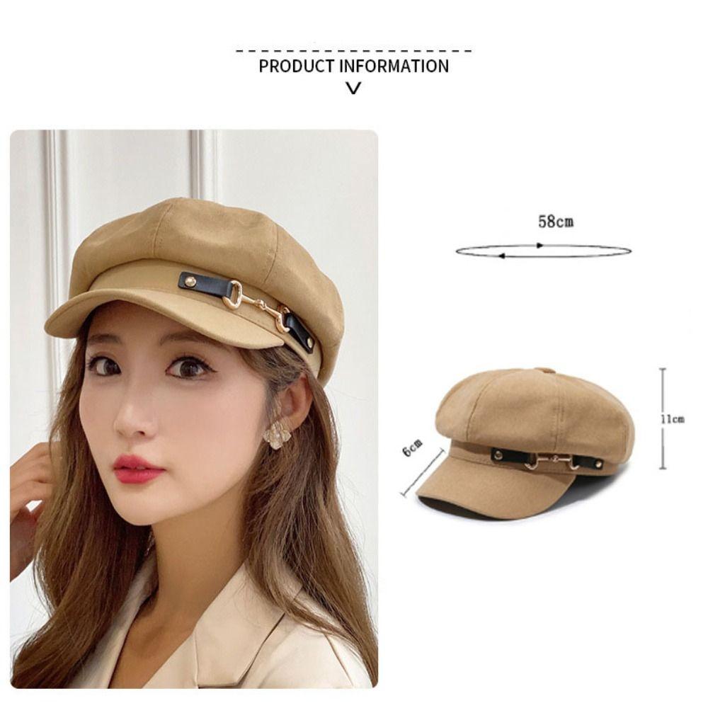 Мягкая кепка газетчика Регулируемая восьмиугольная кепка Модная винтажная шляпа-берет Женская