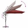 Cantilever Umbrella with LED Light Strips Terracotta 249 x 249 x 250 cm