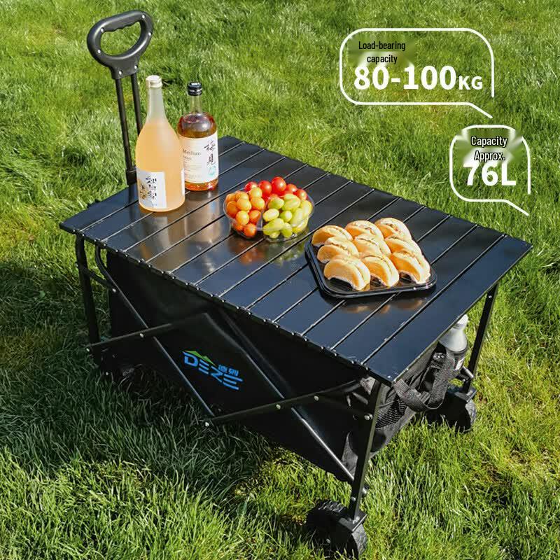 Dezhe Portable Folding Camping Cart with Tabletop