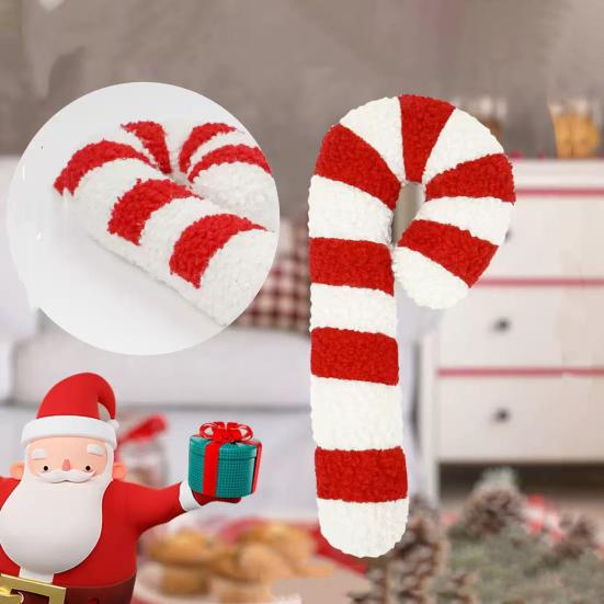 Рождественская конфетная подушка Декоративная подушка в форме леденца Милая плюшевая подушка-подушка с перечной мятой для дивана, кушетки, гостиной, рождественский декор