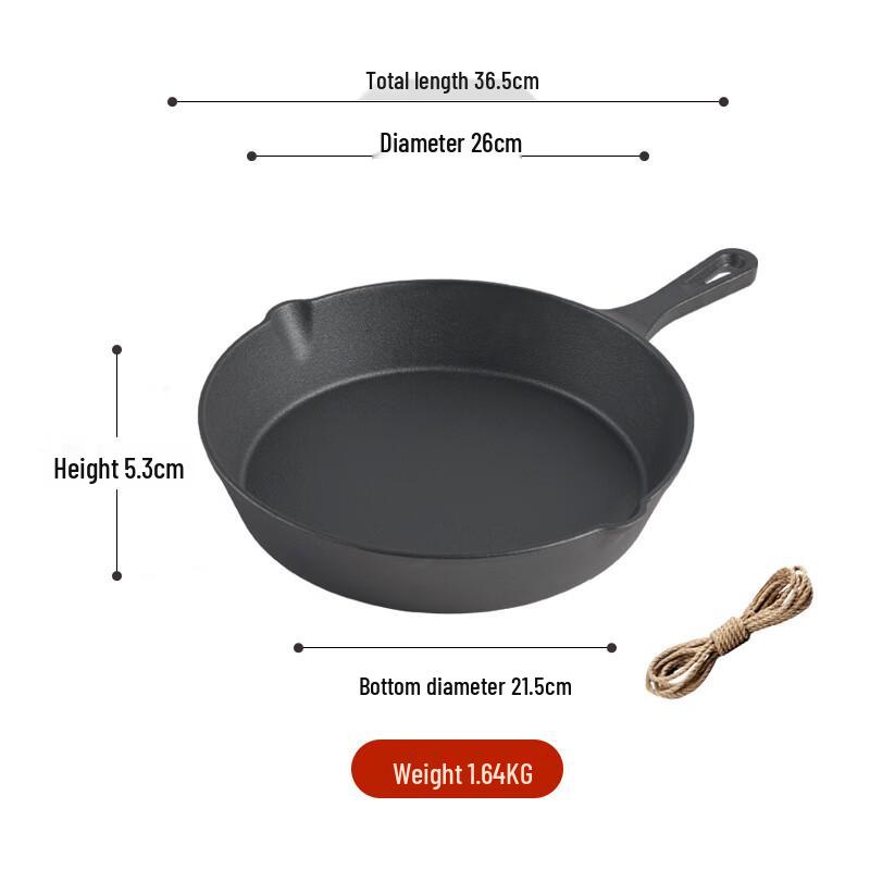 Wutuo Wooden Handle Cast Iron Frying Pan