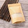 50pcs with Window Kraft Paper Self Sealing Bags Stand Up Food Storage Pouch  Business