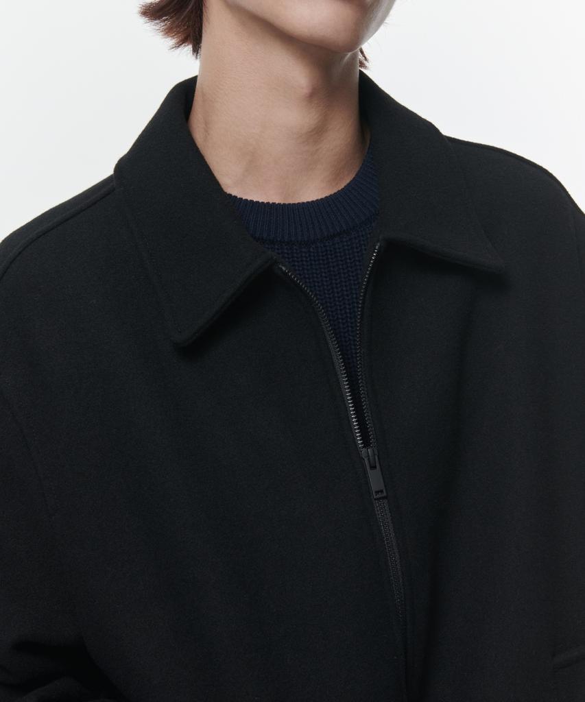 Musinsa Standard Wool Blend Minimal Blouson Jacket [Black]