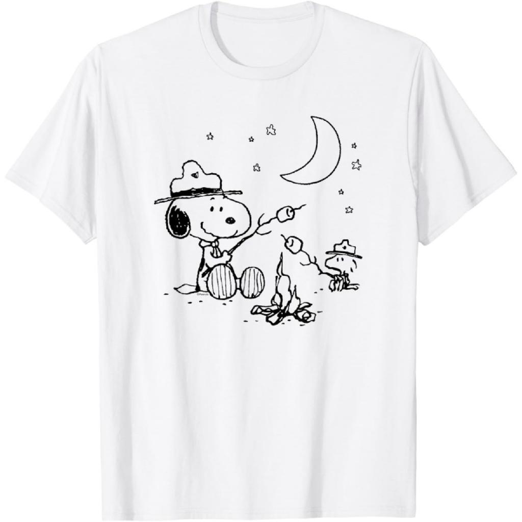 Peanuts - Футболка Снупи и Вудсток Кемпинг с Маршмеллоу