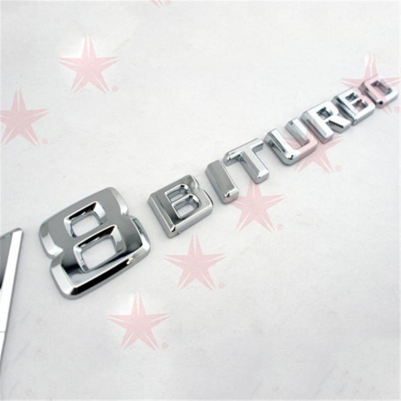 Автомобильные 3D-наклейки ABS-буквы, логотипы, наклейки для кузова автомобиля, боковые наклейки на крылья для Benz V-8 BITURBO, аксессуары для мотоциклов
