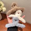 Кавайная Осенне-Зимняя Меховая Заколка-Клешня Зажим Модная Винтажная Однотонная Мохнатая Акула Заколка Для Волос Корейские Аксессуары Для Женщин Девушек