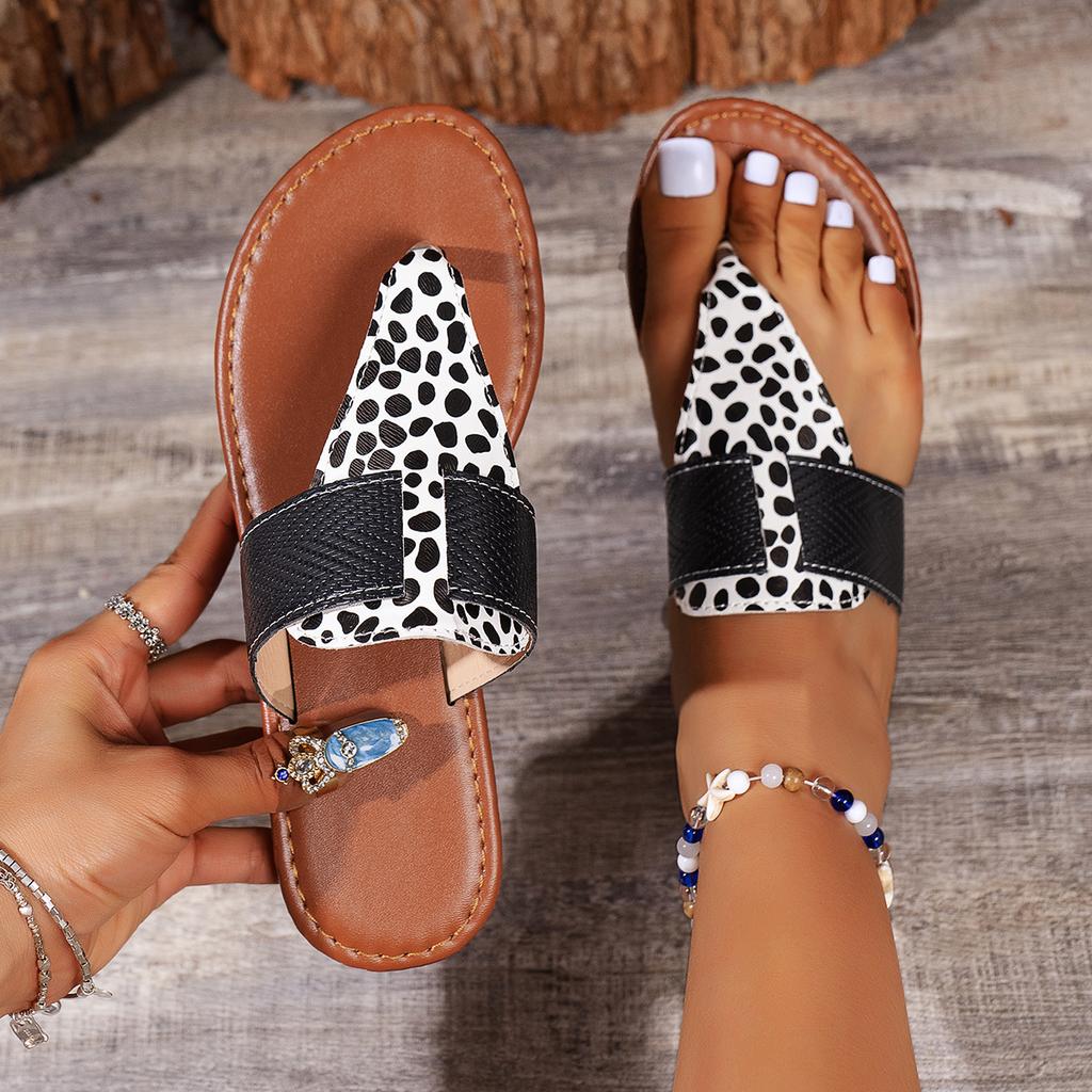 Shoes for Women 2024 New Flip Flops Women's Slippers Casual Beach Slippers Women Fashion Leopard Print Shoes Female Flat Sandals