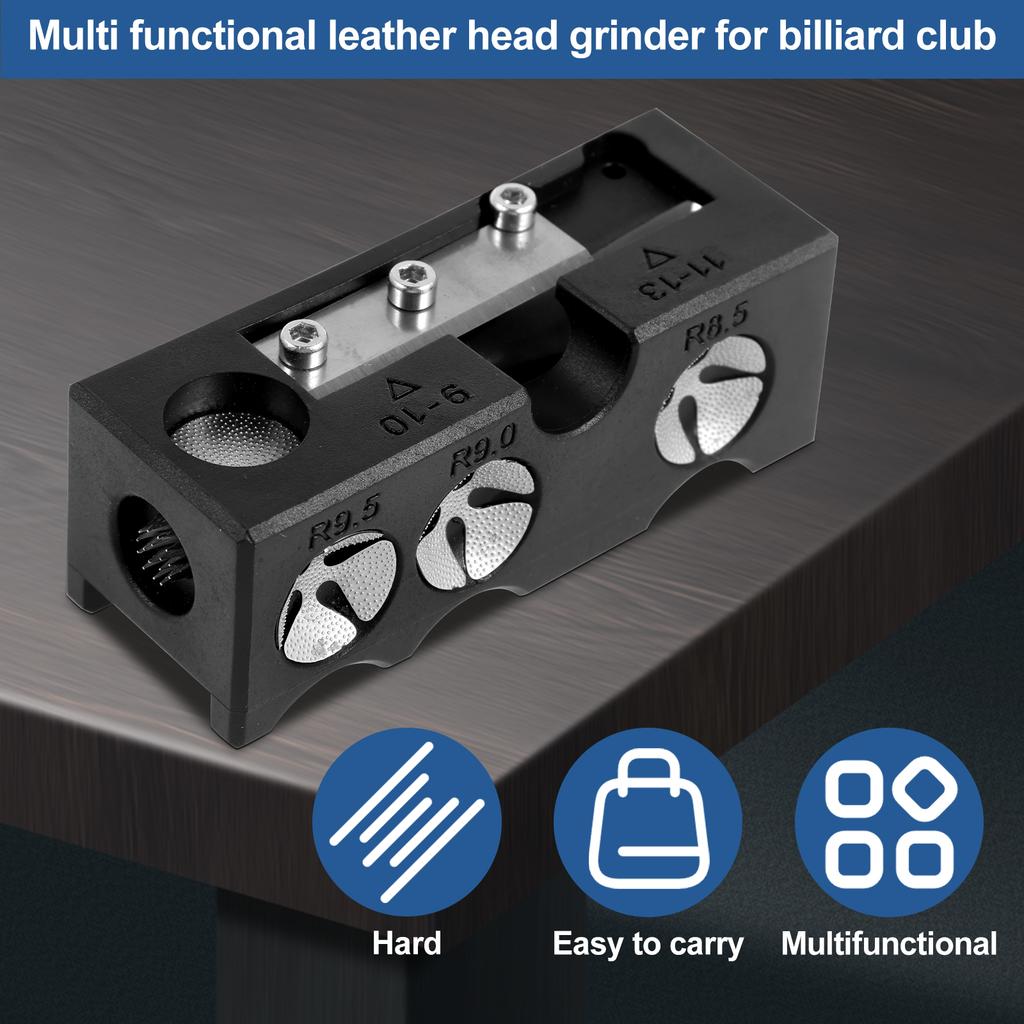 Billiard Cue Tip Shaper Professional 11 in 1 Pool Cue Tip Repairer Aluminum Alloy Billiard Stick Tip Repair Tool with Wrench