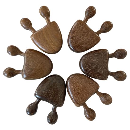 Меридианная расческа с круглыми краями для расслабления мышц, облегчение давления, 2 зуба, надавливание на акупунктурные точки, деревянная массажная расческа для головы и глаз