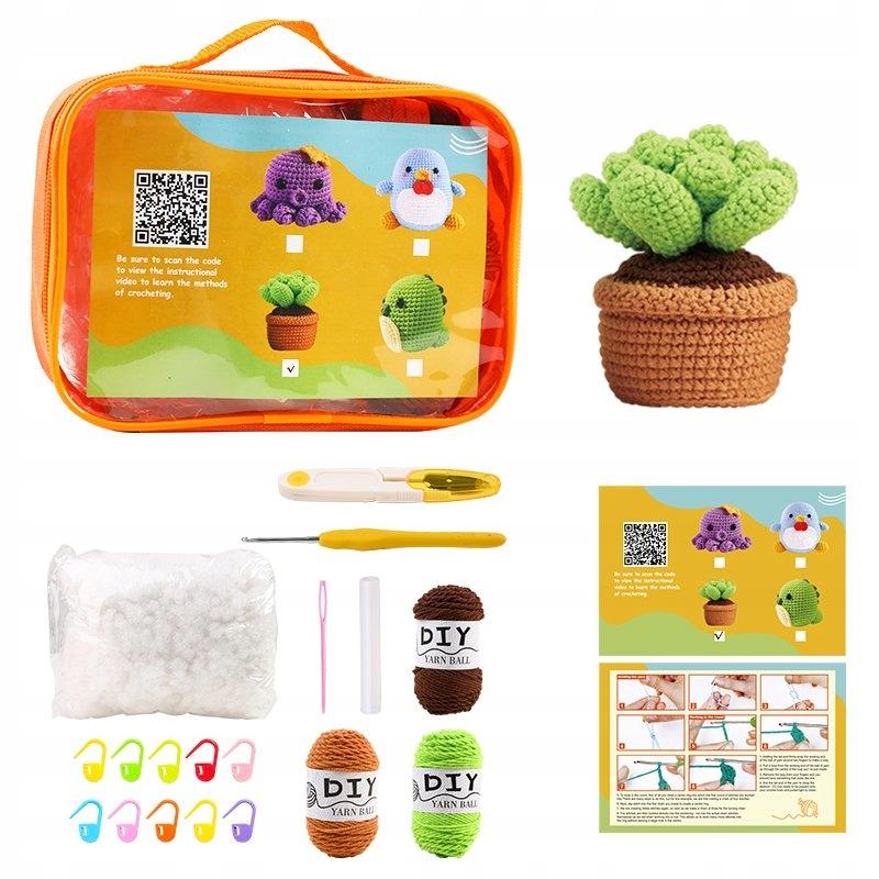Crochet Kit Complete Diy Gift Kids Plant