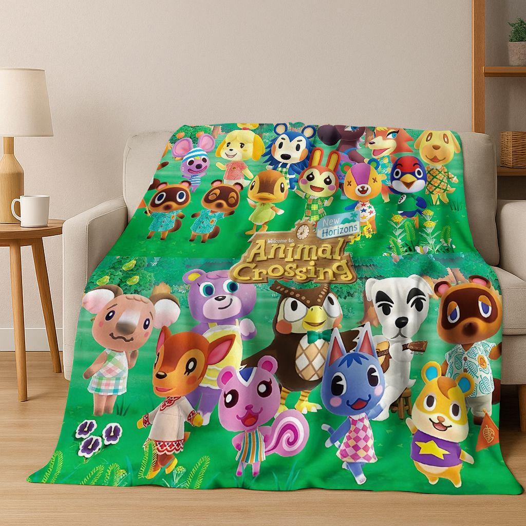 Мультяшное фланелевое одеяло Animal Crossing Wild World, Уютное мягкое плед-покрывало для дома, спальни, кровати, дивана, пикника, Подарок для детей