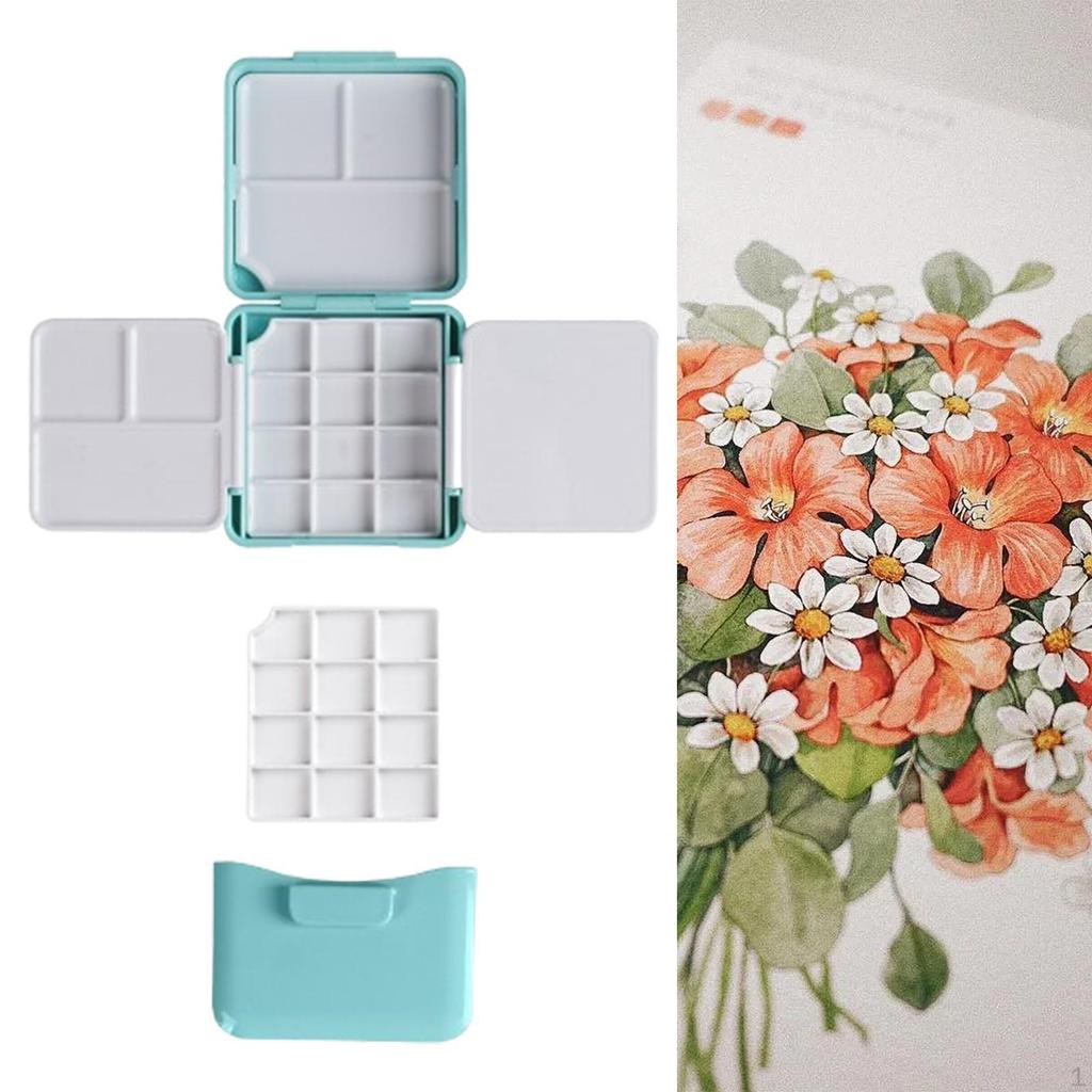 Палитра для акварели, коробка с красками, пустая для профессионалов-новичков с мойкой для кистей, поддон для смешивания гуаши