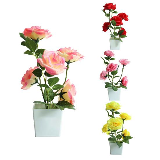 Красивый искусственный цветочный горшок, декоративный цветок из искусственного шелка, домашний декор