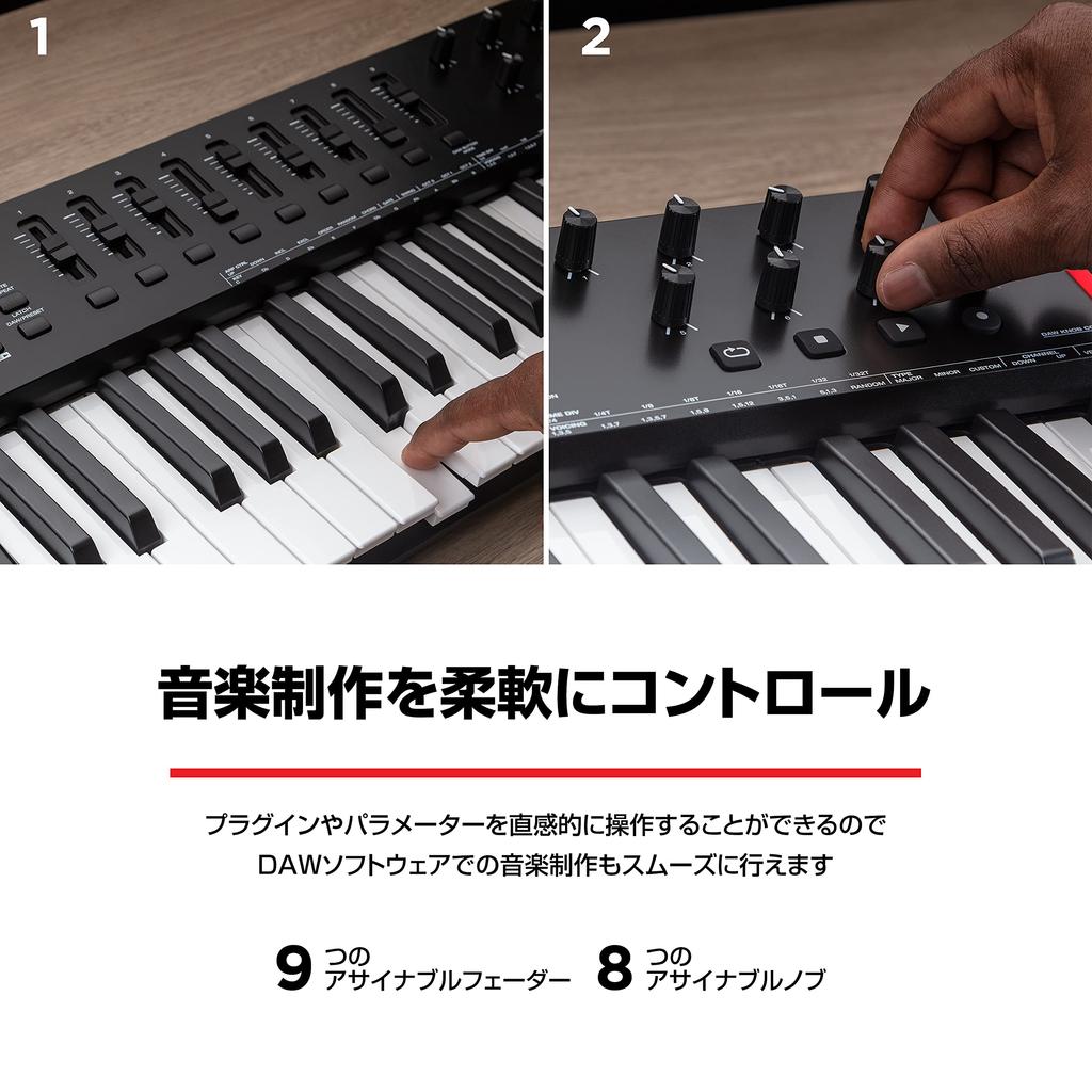 USB MIDI Keyboard Controller with Smart Chord Rich Music Production Software Included Oxygen 49 MKV M-Audio 49-key Velocity-sensitive Pads, Mode/scale