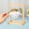 2 шт. Миниатюрная вешалка для одежды Деревянный шкаф для кукольной одежды с 12 вешалками Мини-напольная сушилка Стойка для хранения одежды Маленький шкаф
