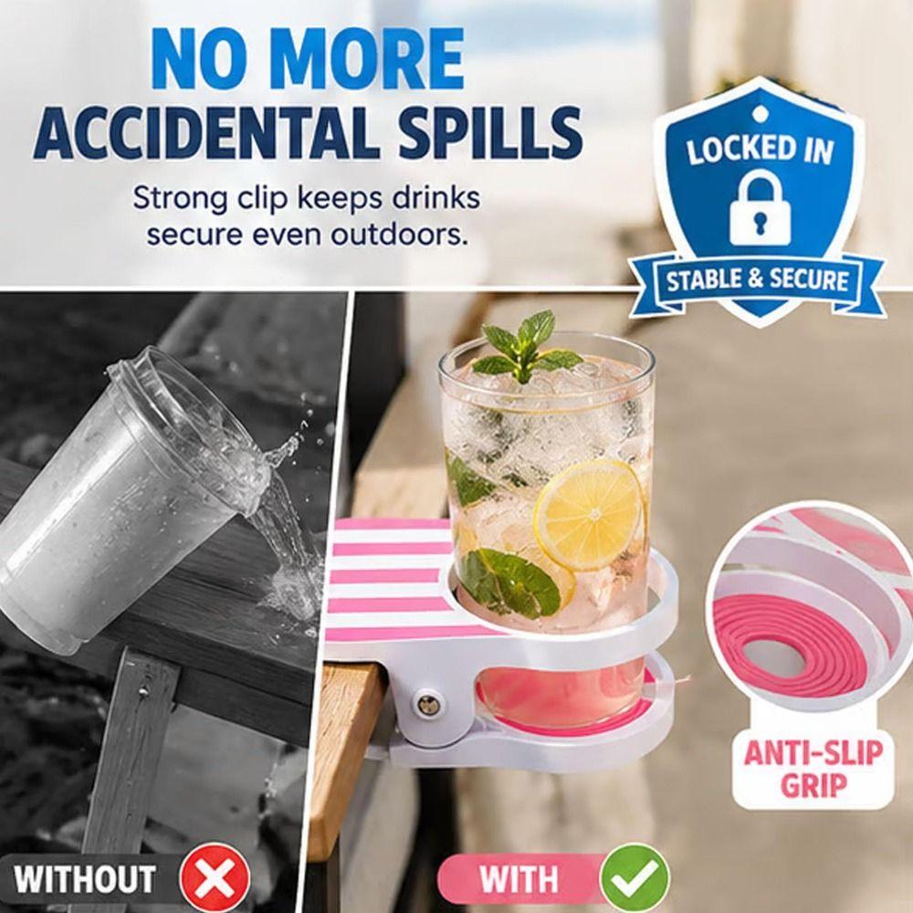 Multifunctional Drink Cup Holder Stable Portable Cup Holder Clip Clamp Holder  Office Table