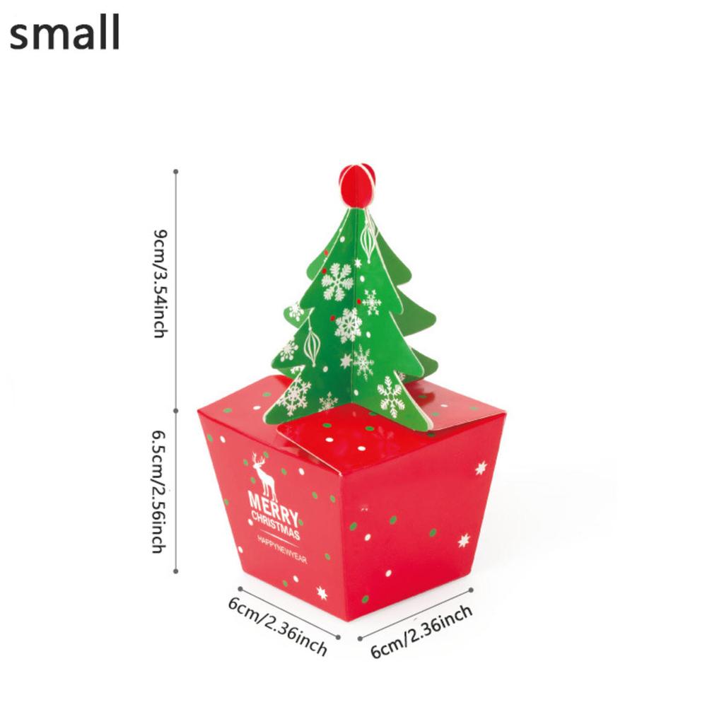 Merry Christmas Bombonera Santa Paper Gift Box Christmas Tree Elk Gift Packaging Box New Year Xmas Party Decoration