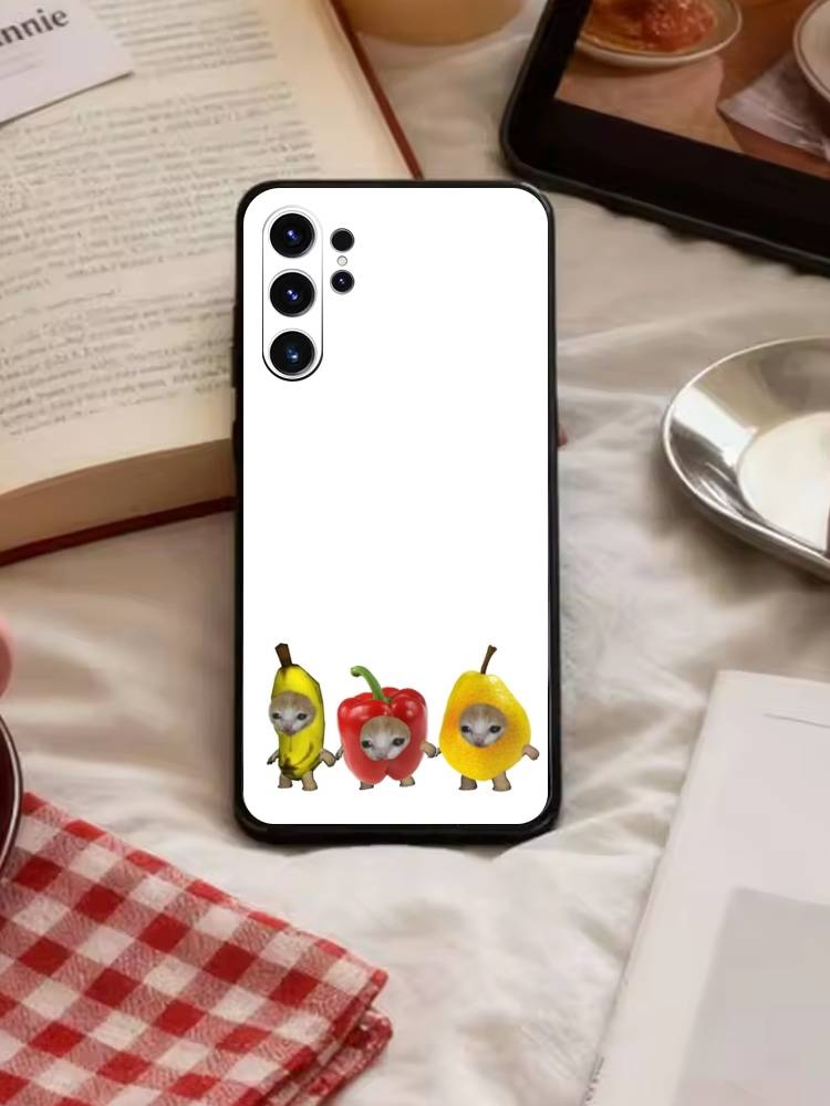 Чехол для телефона с большими глазами Глупые кошки Для Samsung S26,S25,S24,S23,S22,S21,S20,Plus,Fe,Lite,Другие Черный Чехол