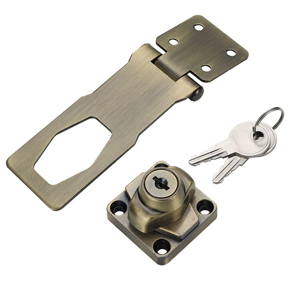 Home Security Punch-free Cupboard Burglarproof Drawer Keyed Hasp Lock Cabinet Door Lock
