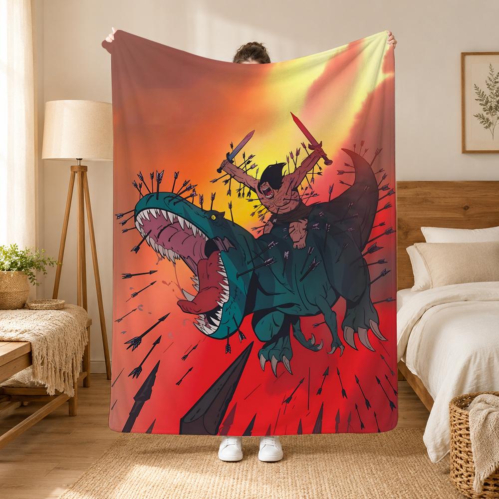 Primal Animation Series Throw 240g flannel blanket, suitable for sofas, beds, offices,  exquisite gift blankets