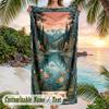Natures Intricate Theme Quick Dry Beach Towel Custom Name Text Print Large Sand Resistant Towel Beach Vacation