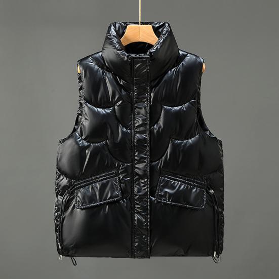 Women Cotton Vest Padded Thermal Neck Protection Smooth Surface Lady Winter Vest Female Clothes