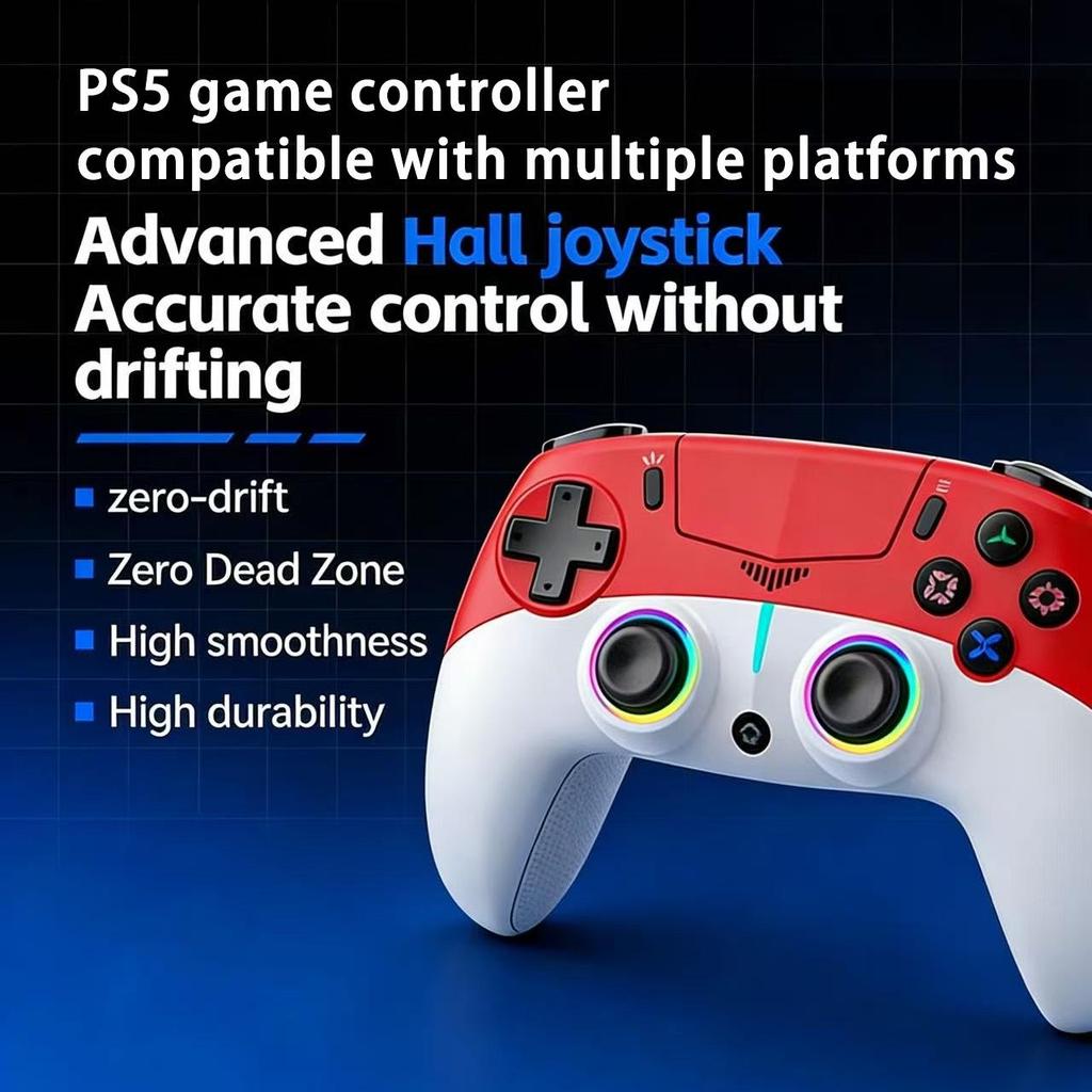 Игровой контроллер Bluetooth для PS5 2025 года: RGB-подсветка, Макропрограммирование, Встроенный микрофон