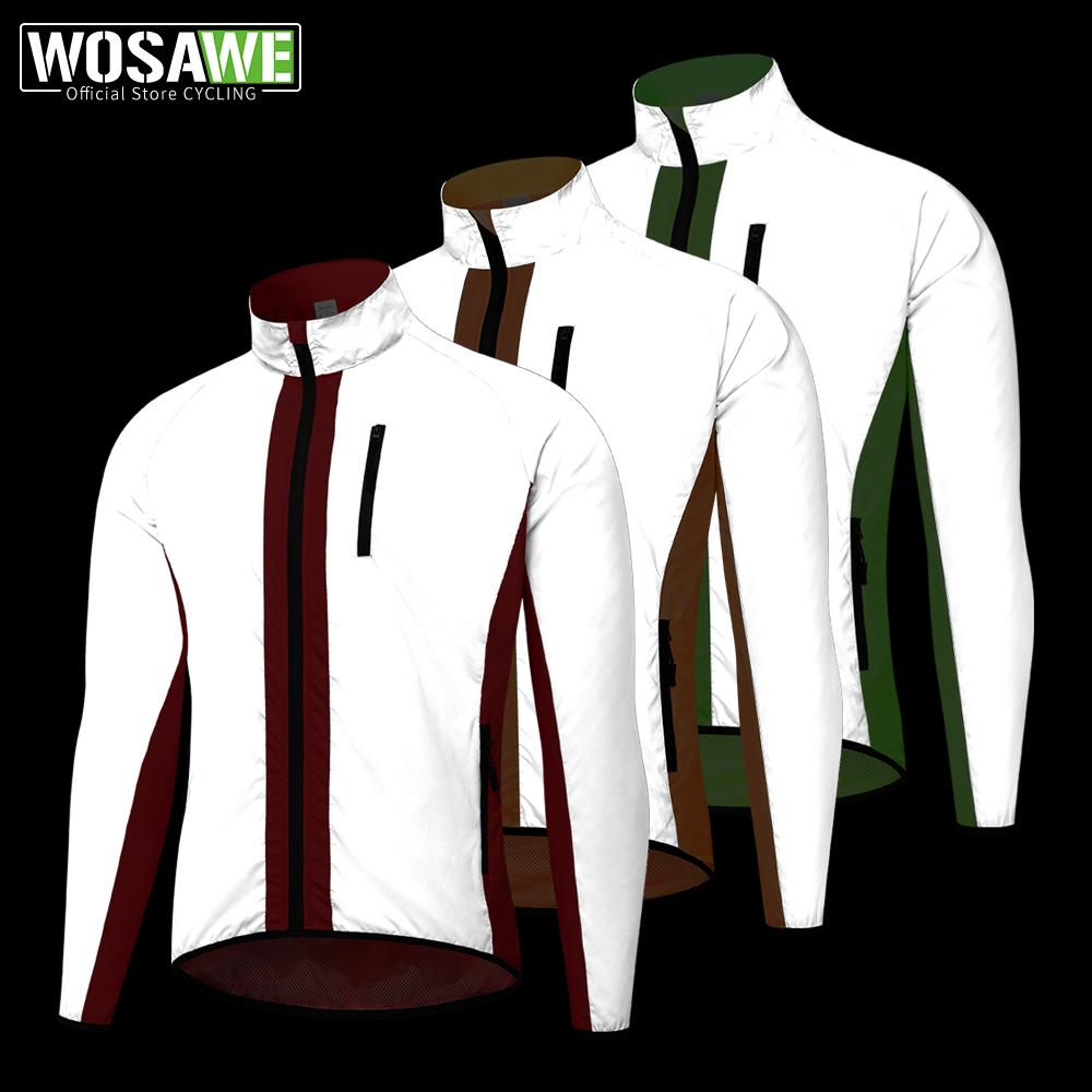 Wosawe Велосипедная куртка ветрозащитная MTB велосипедная светоотражающая куртка Hi Viz Tops Coat