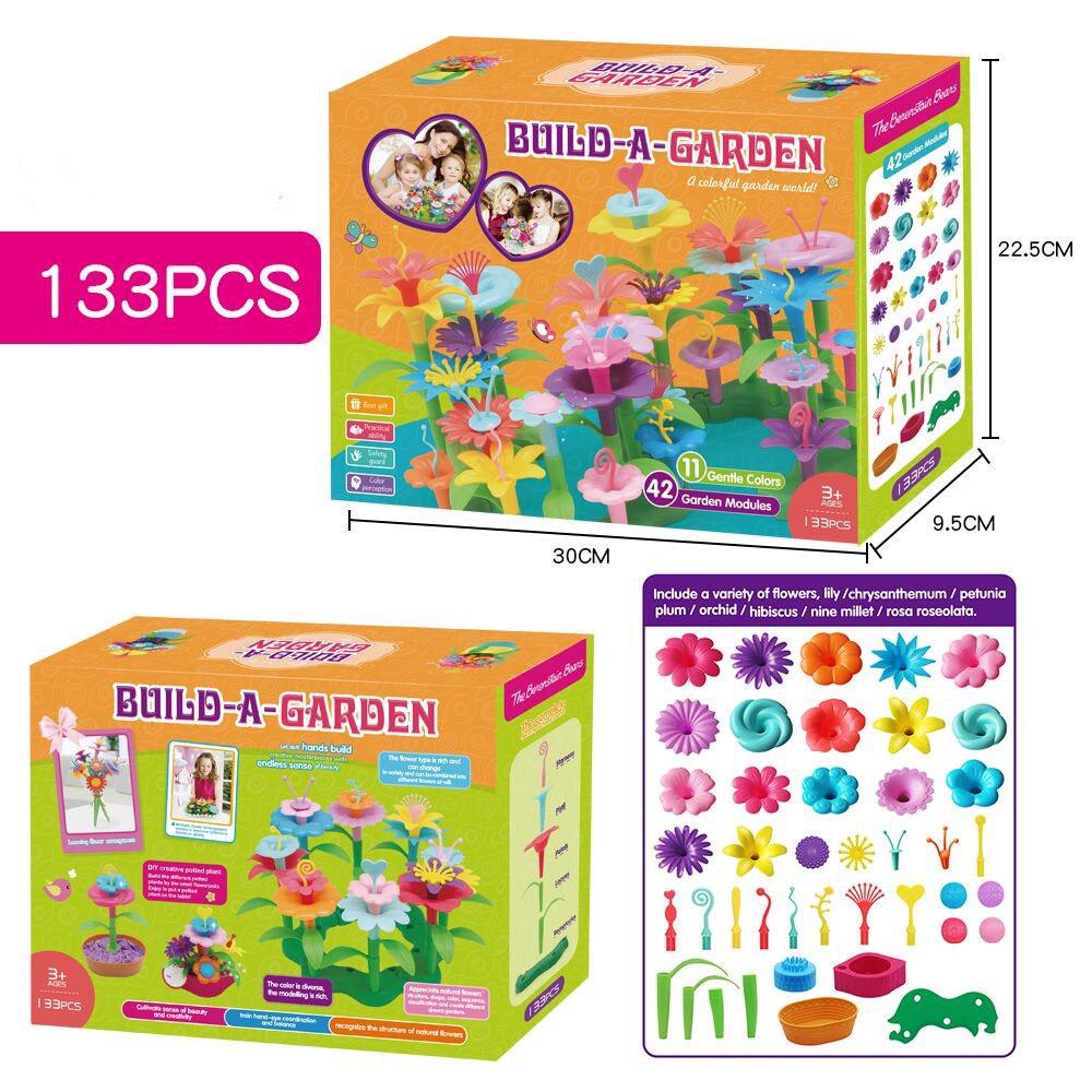 Children's DIY Pop Art Flower Arrangement Building Blocks – Interlocking Garden Toy for Girls