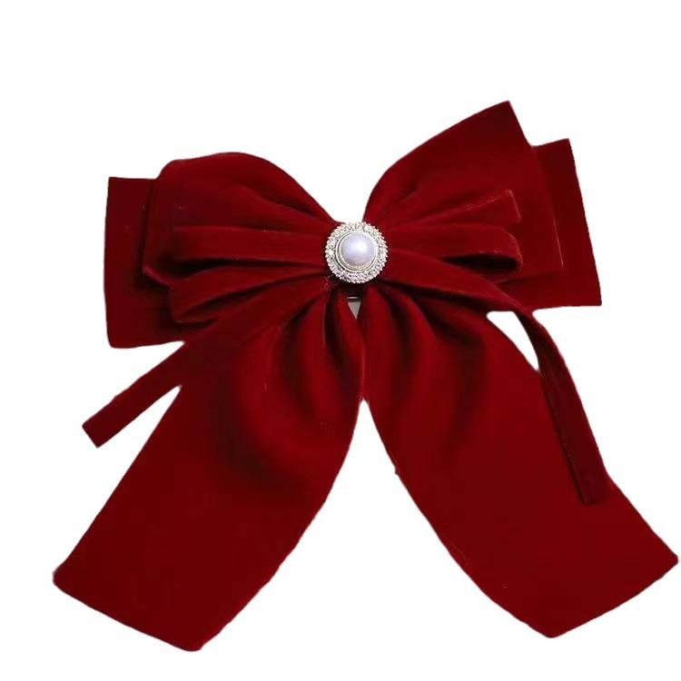 Элегантная французская ретро-заколка-бантик с жемчугом 2023 года – женский головной убор в стиле знаменитостей