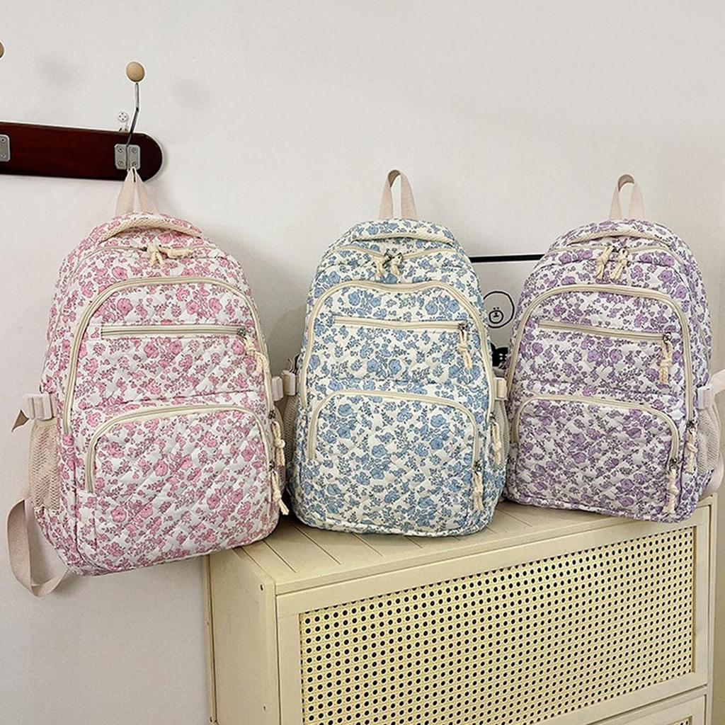 Backpack Cute Backpack Set 3 Floral Quilted Backpack With Small Crossbody Bag