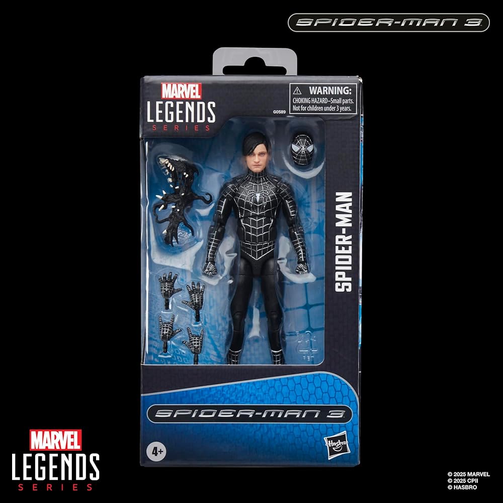 Hasbro Marvel Legends Series "Spider-Man 3" Collectible 15cm Action Figure with Spider-Man Symbiote Accessory (G0589) Authentic