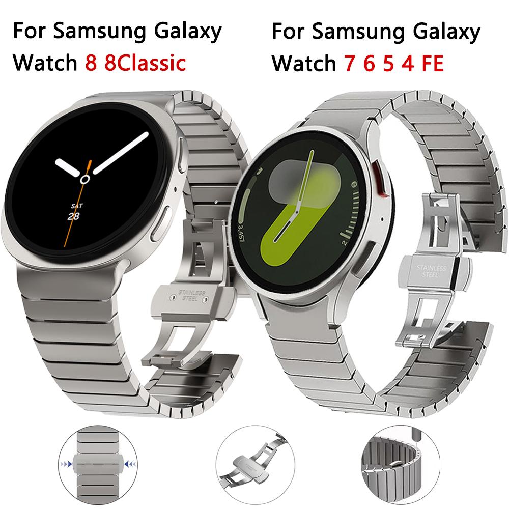 Bracelet for Samsung galaxy watch 8 7 6 4 classic 46mm 47 43mm band no gaps stainless steel strap for watch 4 5 pro 44mm 40 45mm