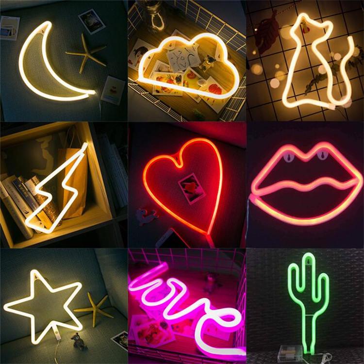 Manufacturer's New LED Neon Light: Lightning Cloud, Planet, Heart, Rainbow – Perfect for Christmas Night Décor.