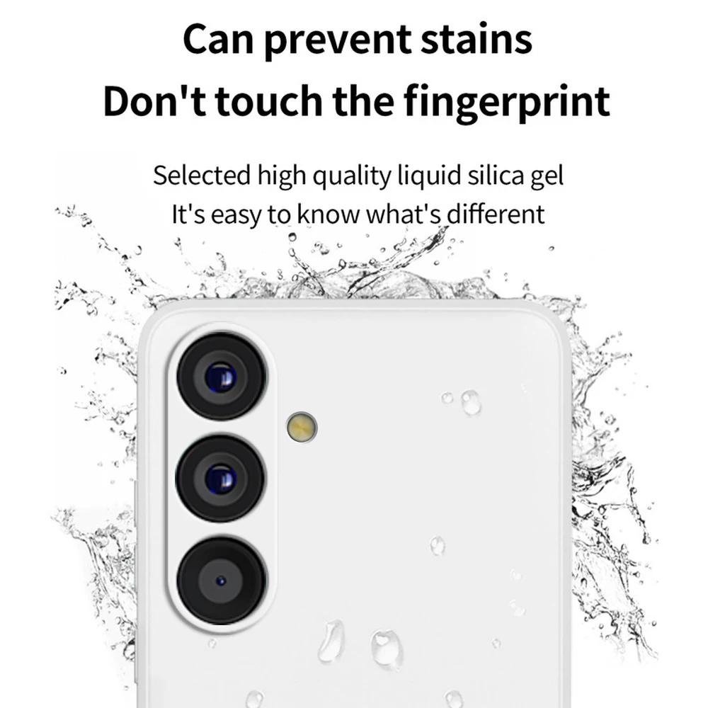 Для Samsung A54 5G чехол жидкий силиконовый протектор объектива камеры телефонные чехлы для Samsung Galaxy A54 A55 A15 5G мягкая задняя крышка