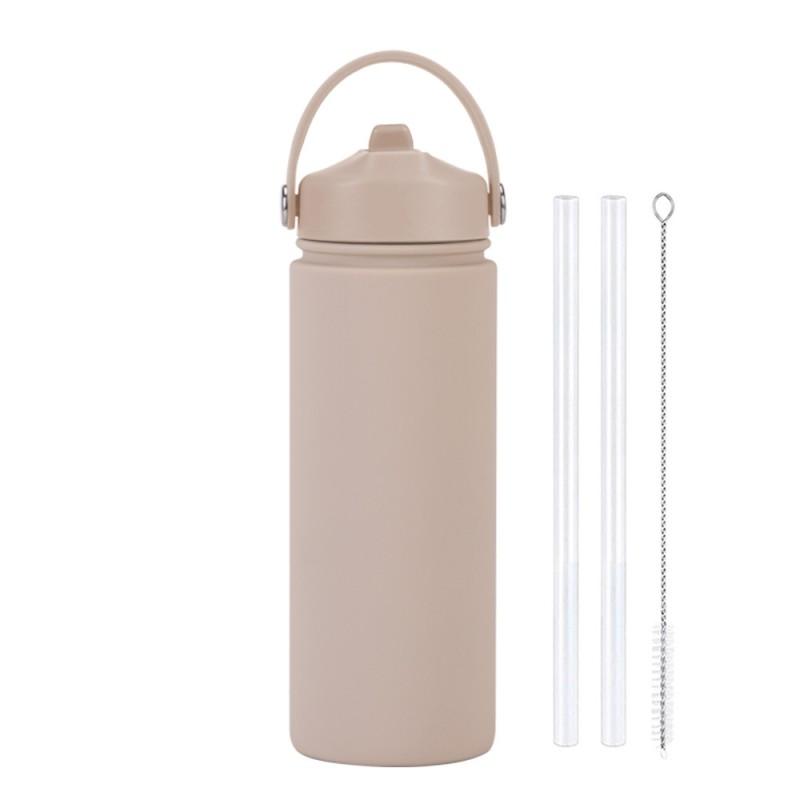 550ml Stainless Steel Insulated Travel Water Bottle With Wide Mouth Carry Strap Sip Lid Outdoor Sports Daily Use