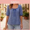 Square Collar Summer Women Zanzea Casual Short Sleeve Plaid Print Blouse