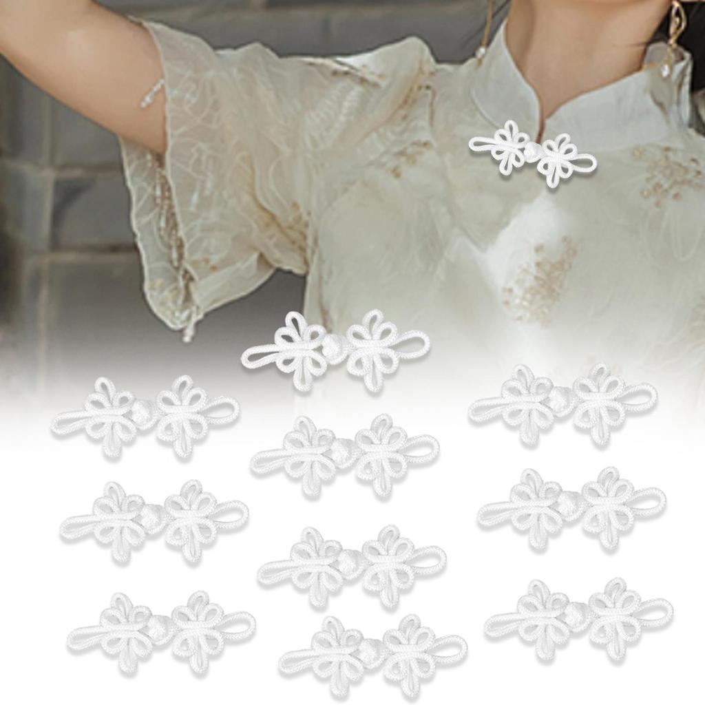 10x Chinese Knots Frog Buttons Sewing Fasteners Handcraft Traditional DIY Closure for Cheongsam Costumes Sweater Cloak Scarf