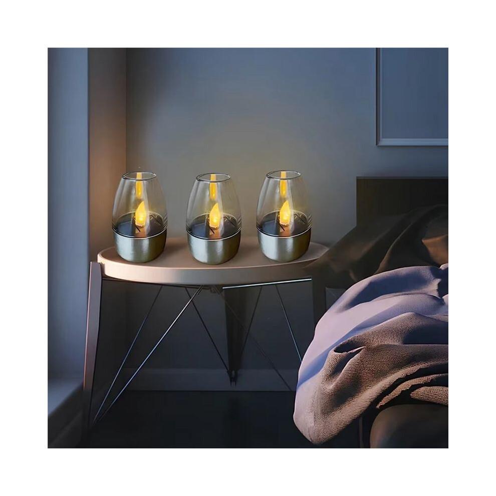 1PCS Rechargeable LED Solar Candles Light Flameless for Wedding Party Garden Decoration Outdoor Waterproof Lamp